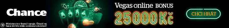 Chance Vegas — bonus až 25 000 Kč