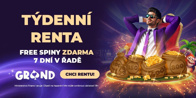 GrandWin — týdenní renta: free spiny zdarma 7 dní v řadě