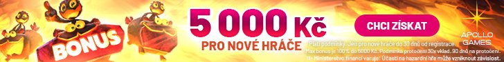 Apollo Games — bonus 5 000 Kč + 100 free spinů