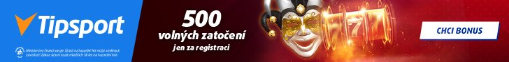 Tipsport Vegas — 500 volných zatočení jen za registraci